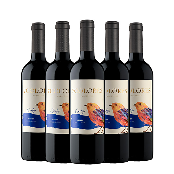 7 Colores Merlot 750 ml x 5 Botellas