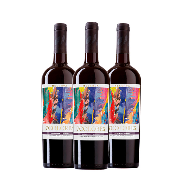 7 Colores Reserva Carmenére / Cinsault 750 ml x 3 botellas