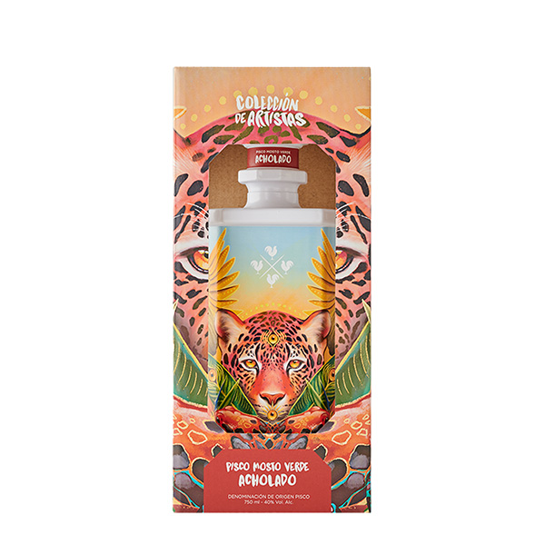 Cuatro Gallos Pisco Mosto Verde Acholado Colección de Artistas 750 ml.