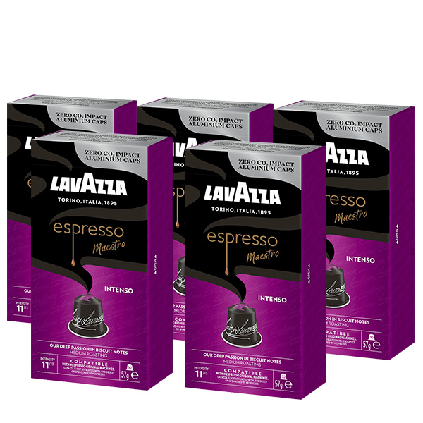 Lavazza Cápsulas de Café Espresso Maestro Intenso Compatible con Nespresso®Original. x 50 Cápsulas