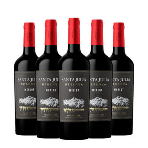 Santa Julia Merlot Reserva 750 ml. x 5 Botellas